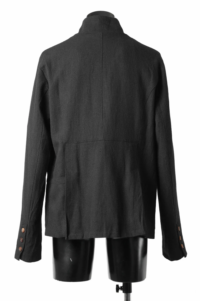 Aleksandr Manamis exclusive 19IEME Stand Collar Jacket / Mesh Linen (BLACK) - Image 5
