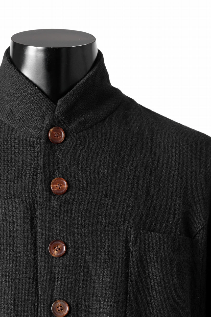 Aleksandr Manamis exclusive 19IEME Stand Collar Jacket / Mesh Linen (BLACK) - Image 7