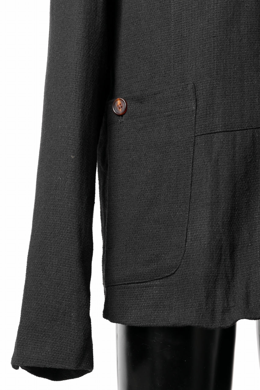 Aleksandr Manamis exclusive 19IEME Stand Collar Jacket / Mesh Linen (BLACK) - Image 9