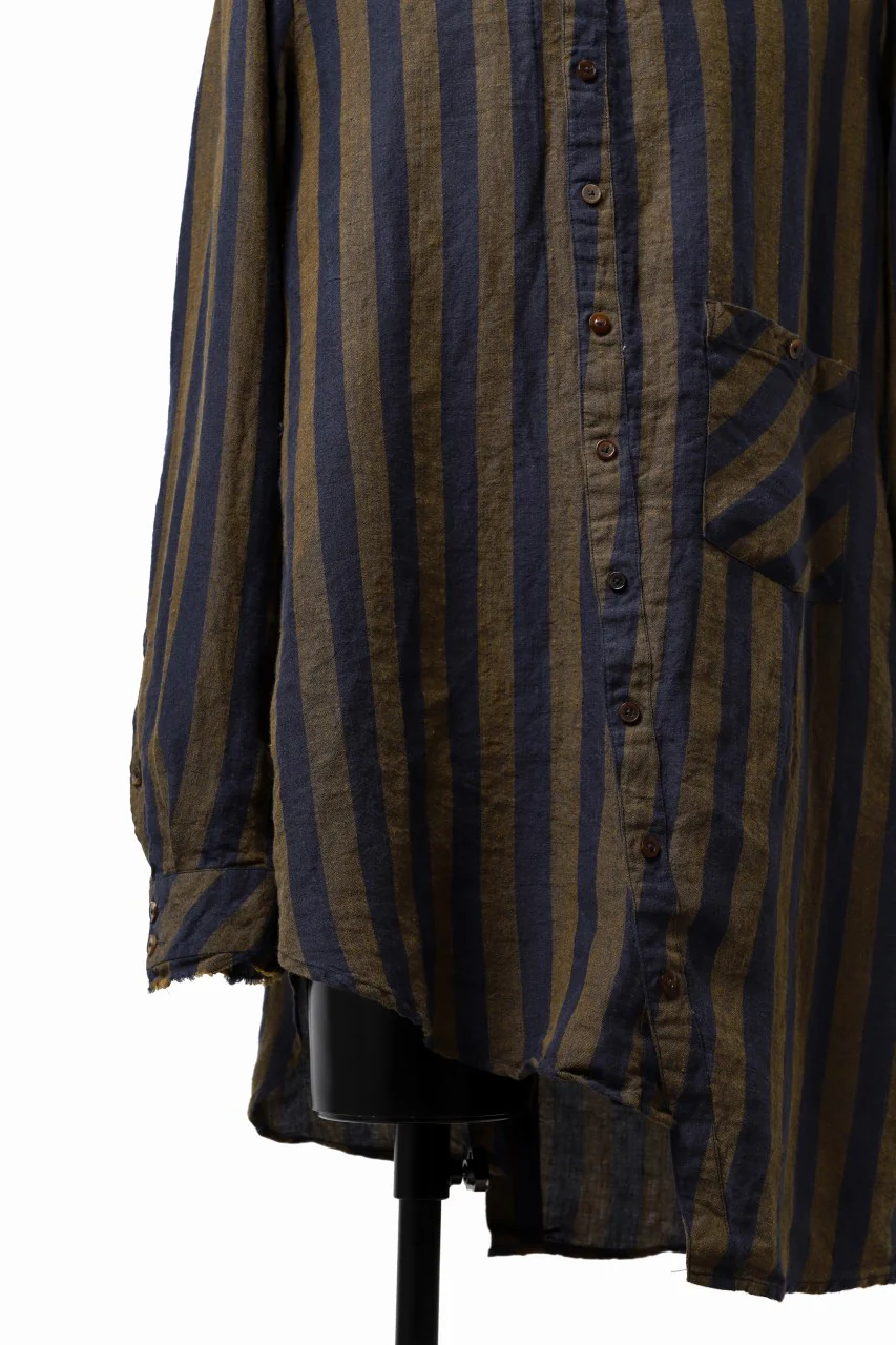 Aleksandr Manamis exclusive Asymmetric Stripe Shirt (GOLD & BLUE) - Image 8