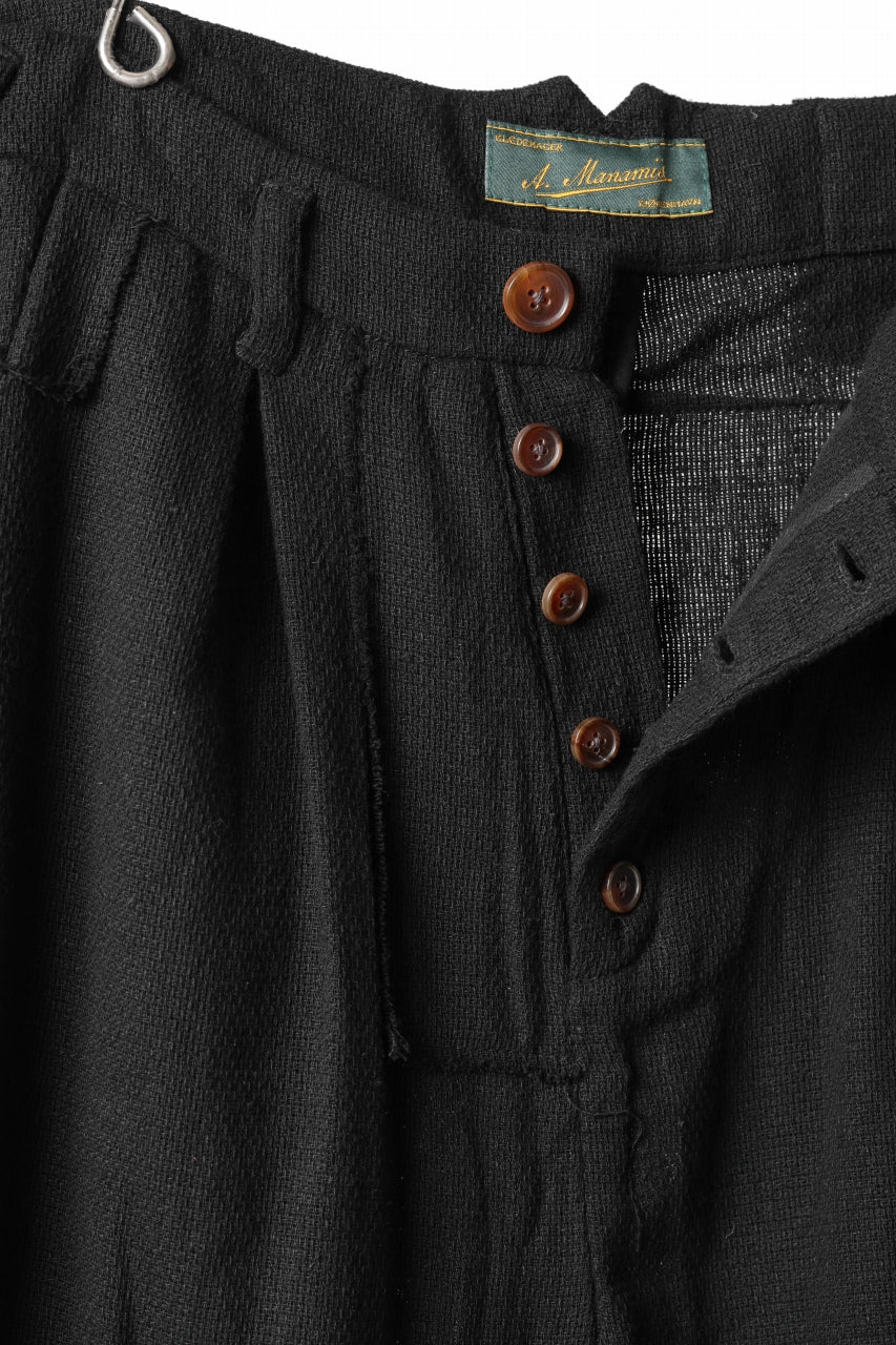 Aleksandr Manamis exclusive Bias Front Cropped Pant / Mesh Linen (BLACK) - Image 12