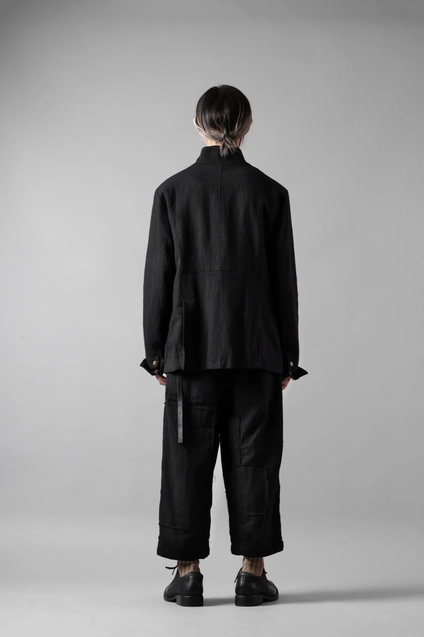 Aleksandr Manamis exclusive Bias Front Cropped Pant / Mesh Linen (BLACK) - Image 20