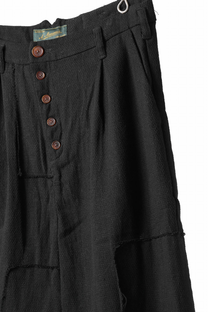 Aleksandr Manamis exclusive Bias Front Cropped Pant / Mesh Linen (BLACK) - Image 7