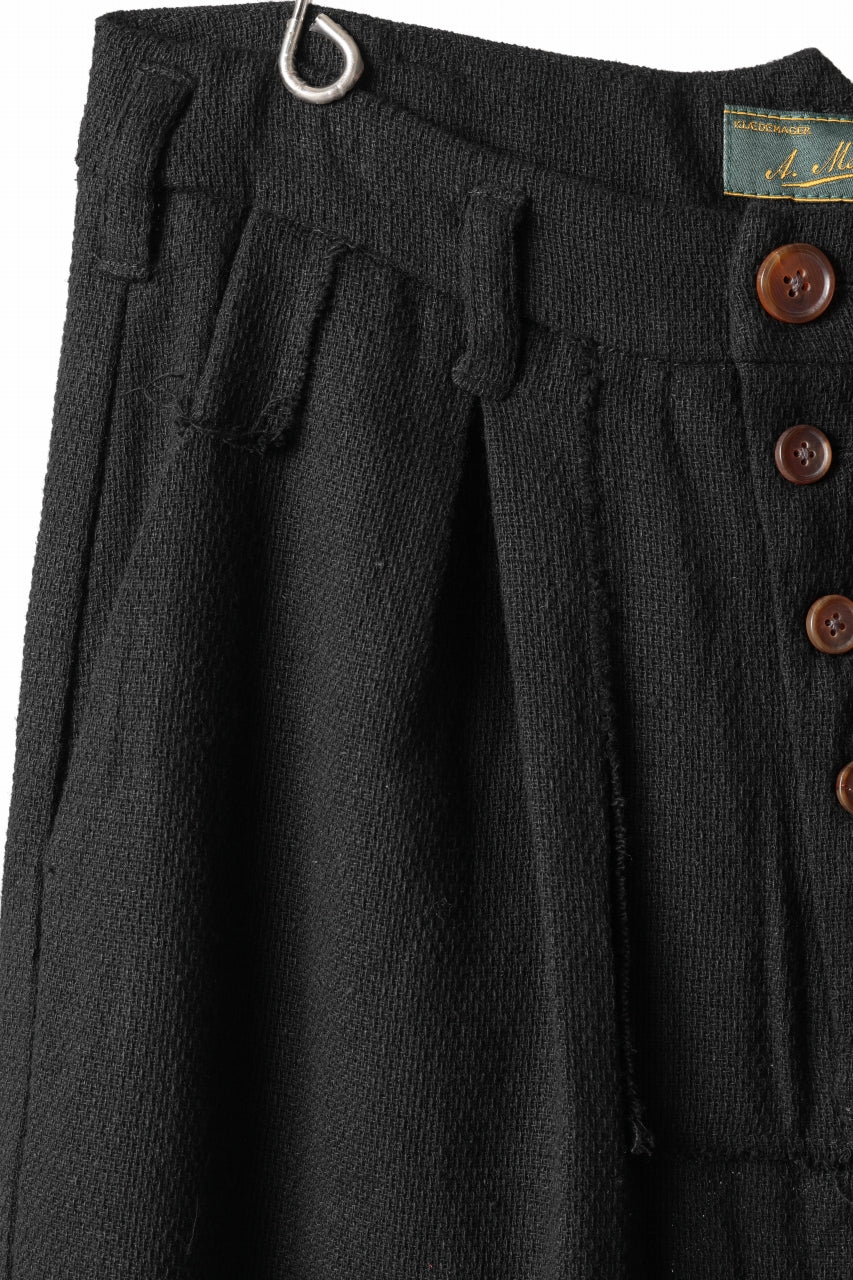Aleksandr Manamis exclusive Bias Front Cropped Pant / Mesh Linen (BLACK) - Image 9