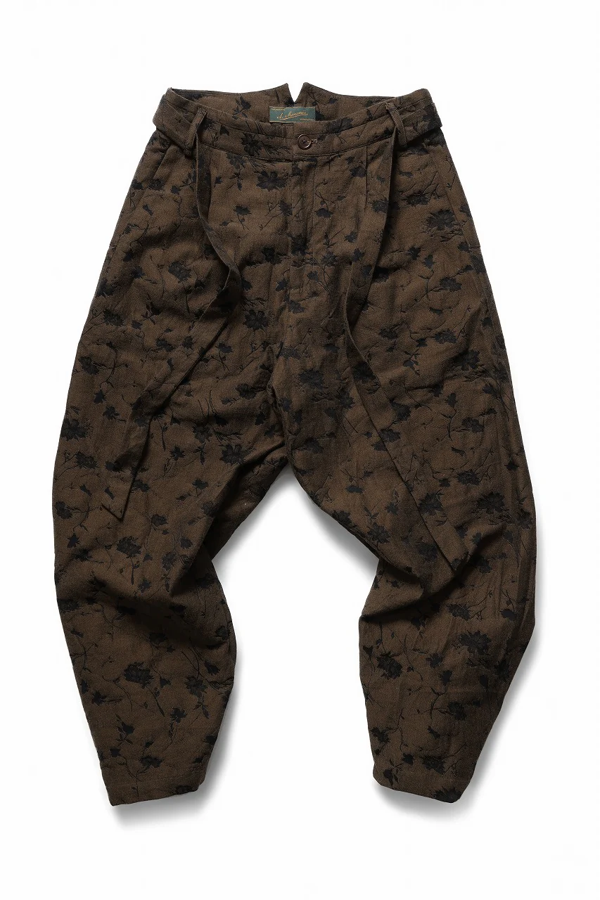 Aleksandr Manamis exclusive BUTTON LEG LOOSE PANT (BLACK / BROWN)