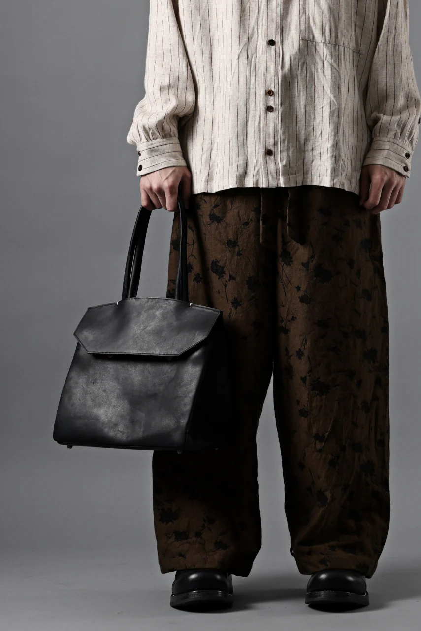 Aleksandr Manamis exclusive BUTTON LEG LOOSE PANT (BLACK / BROWN) - Image 28