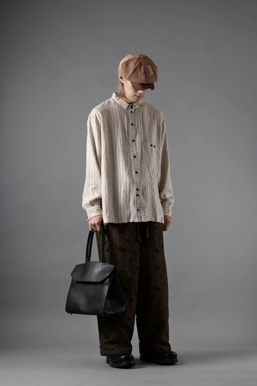 Aleksandr Manamis exclusive BUTTON LEG LOOSE PANT (BLACK / BROWN) - Image 36