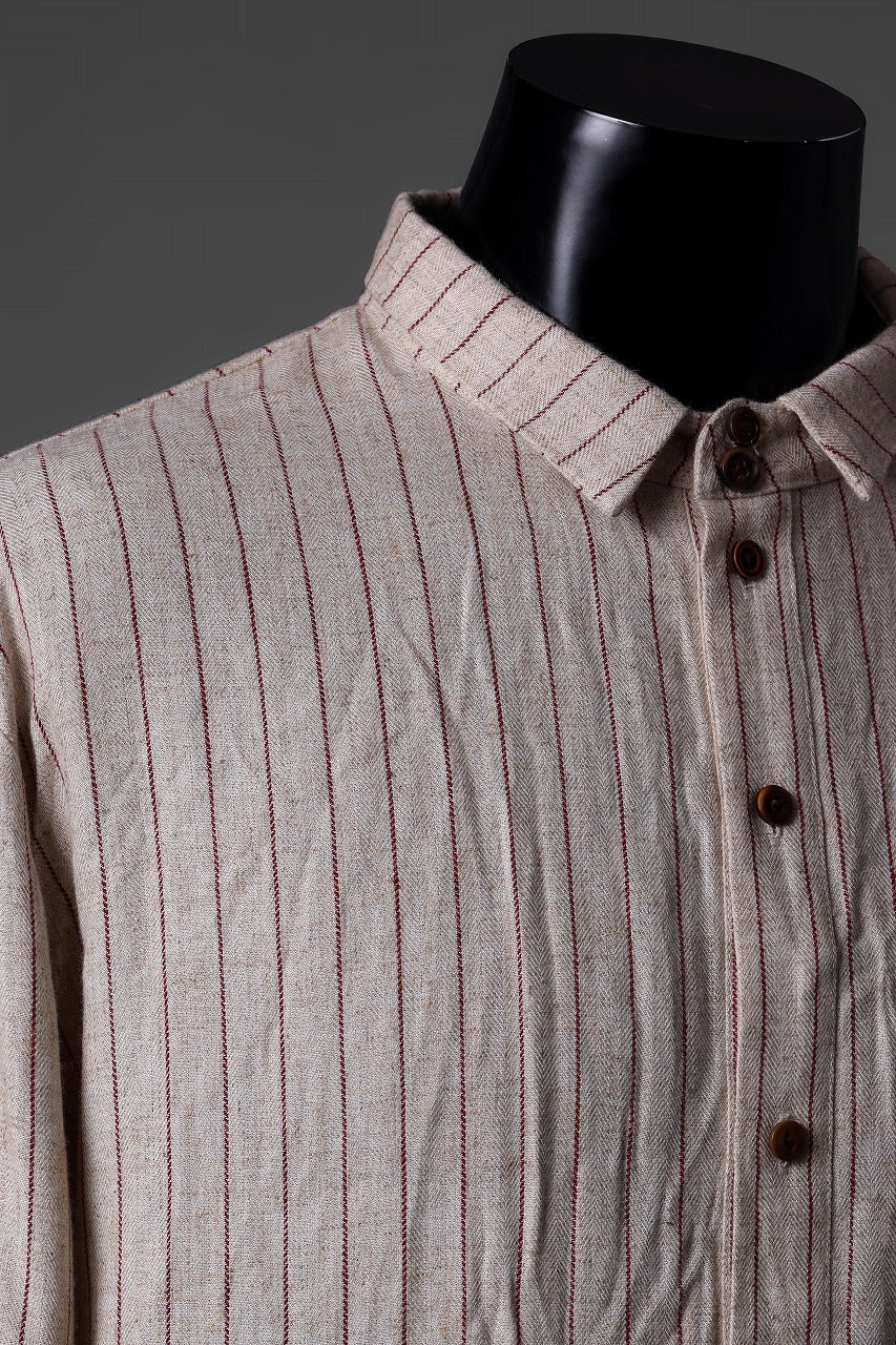 Aleksandr Manamis exclusive SHORT COLLAR REGULAR SHIRT (RED STRIPE) - Image 10