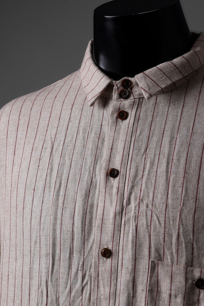Aleksandr Manamis exclusive SHORT COLLAR REGULAR SHIRT (RED STRIPE) - Image 11