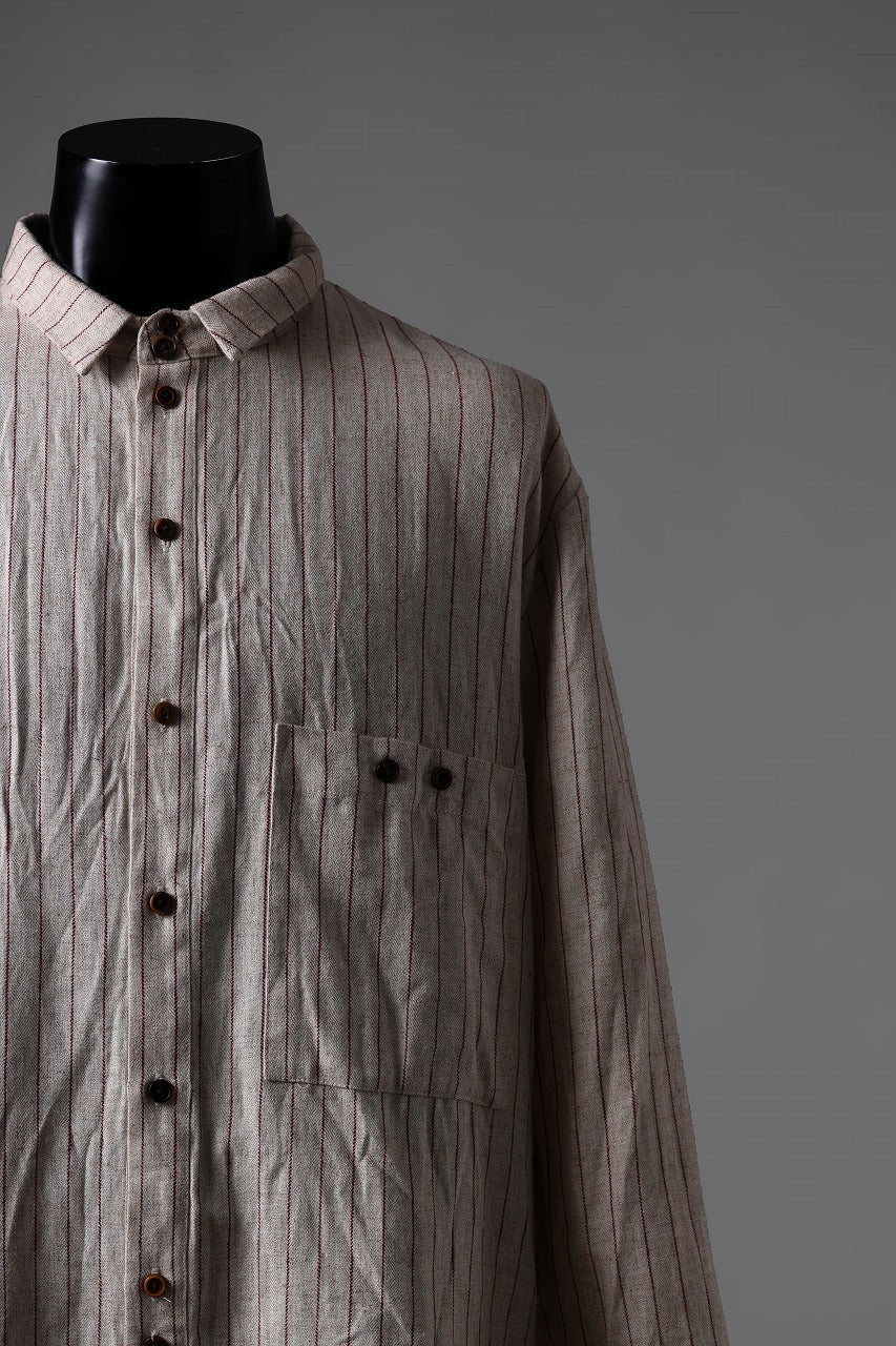 Aleksandr Manamis exclusive SHORT COLLAR REGULAR SHIRT (RED STRIPE) - Image 7
