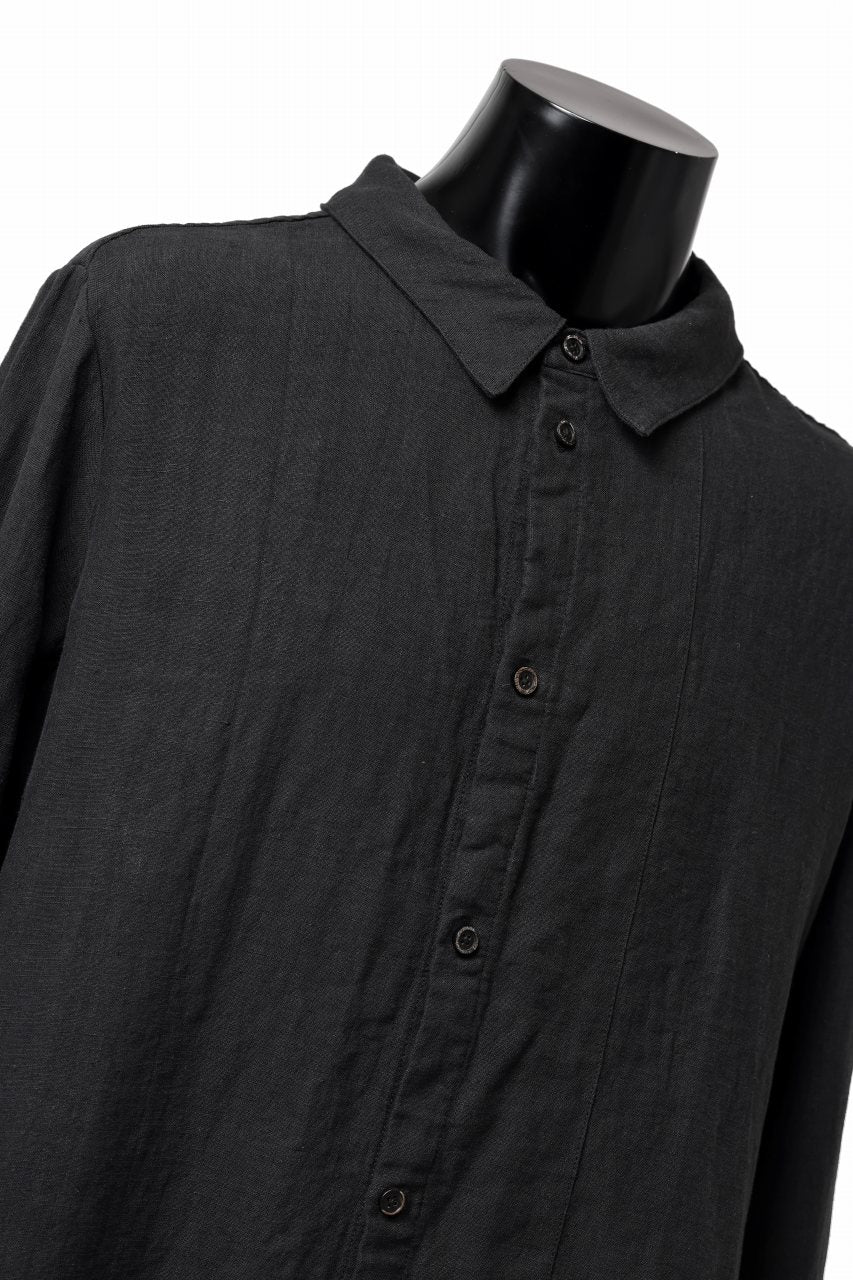 Aleksandr Manamis exclusive Wide Placket Shirt (BLACK) - Image 10