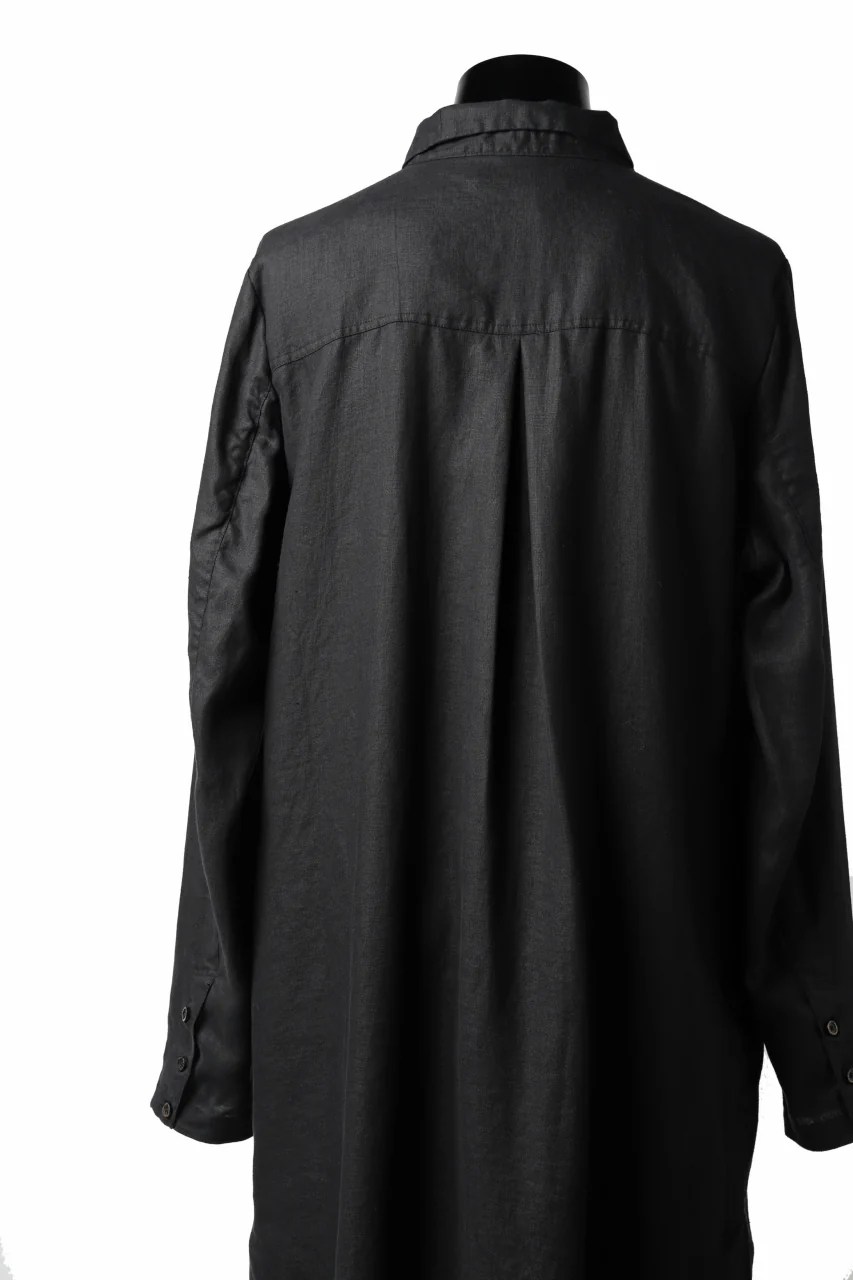 Aleksandr Manamis Long Box Pleat Shirt (BLACK) - Image 15