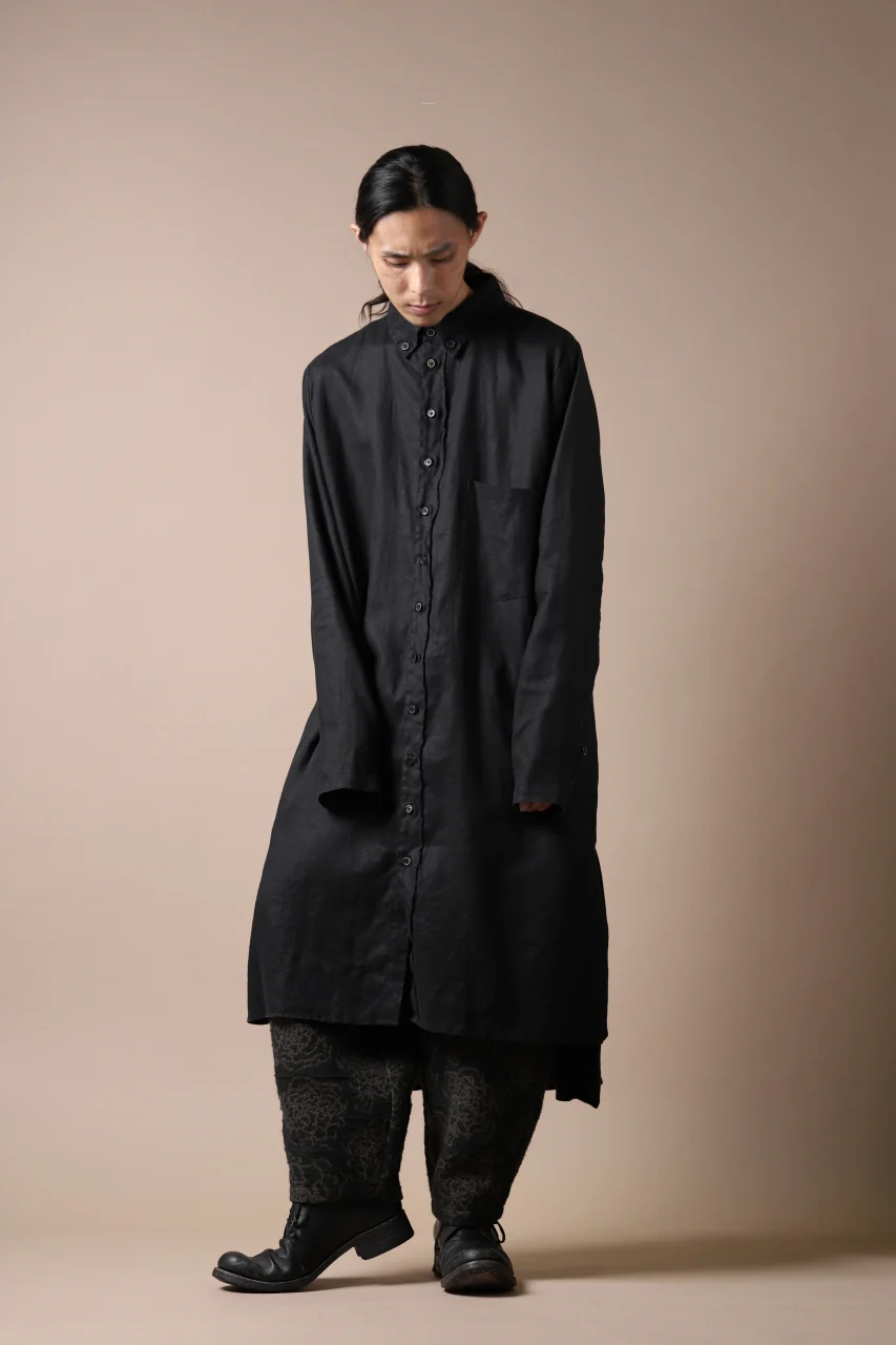 Aleksandr Manamis Long Box Pleat Shirt (BLACK) - Image 19