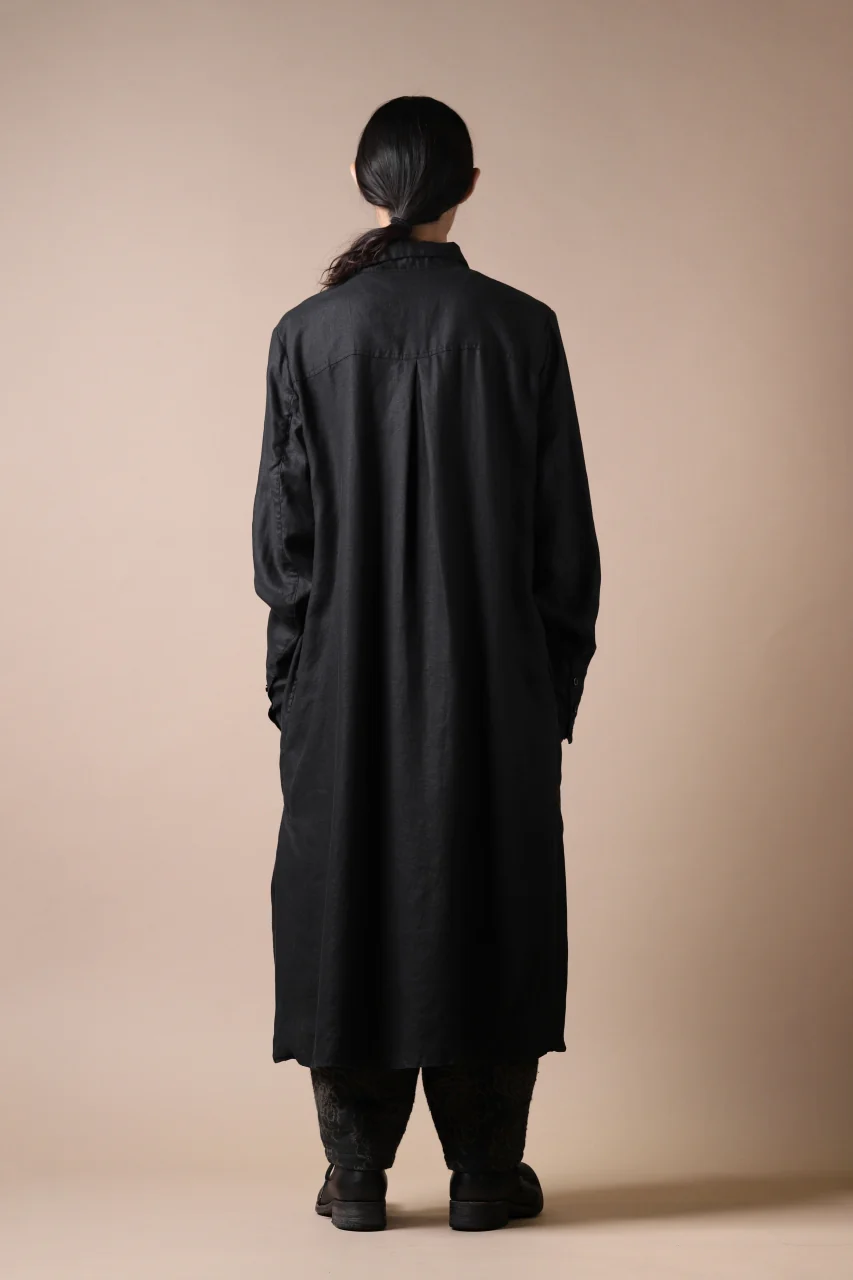 Aleksandr Manamis Long Box Pleat Shirt (BLACK) - Image 21