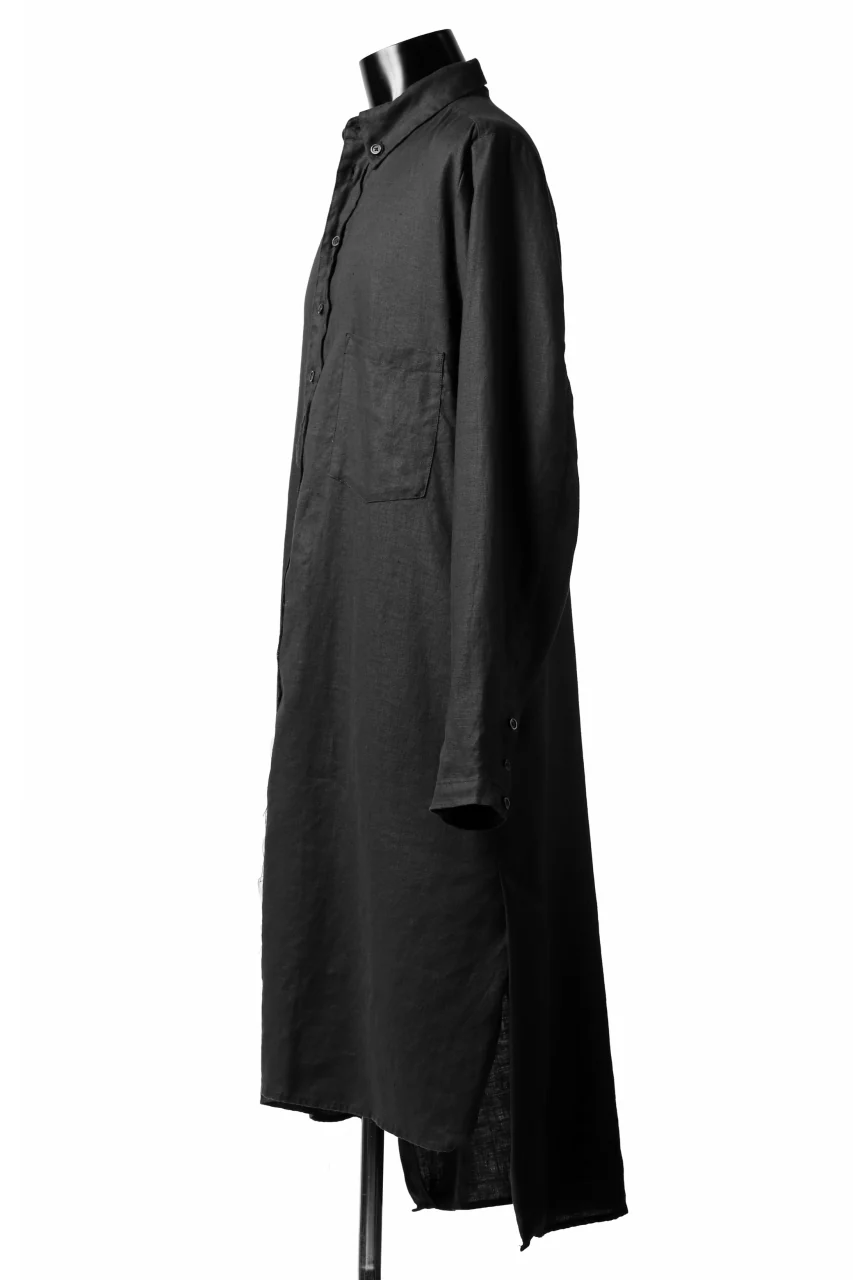 Aleksandr Manamis Long Box Pleat Shirt (BLACK) - Image 4