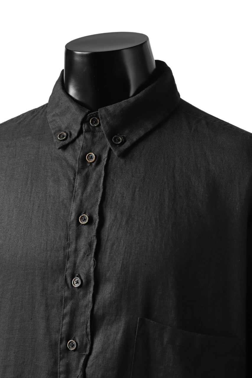 Aleksandr Manamis Long Box Pleat Shirt (BLACK) - Image 9