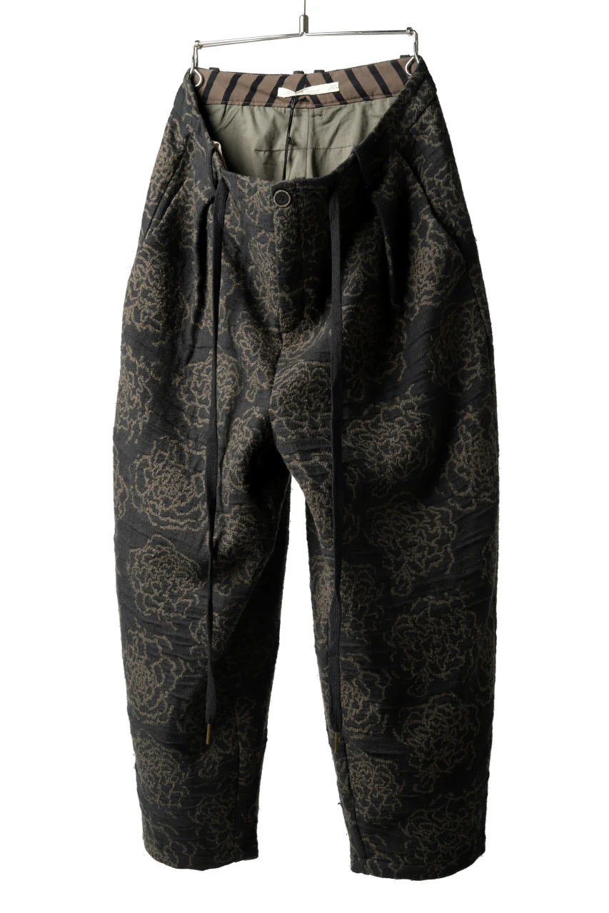 Aleksandr Manamis Loose Cropped Pant  / Jacquard (BLACK BROWN) - Image 2