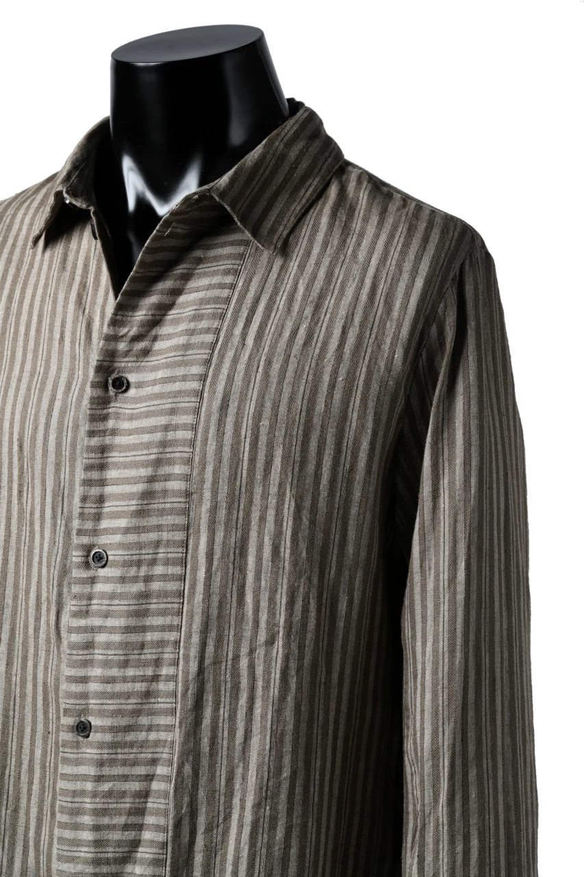 Aleksandr Manamis Mended Shirt (BROWN STRIPE) - Image 17