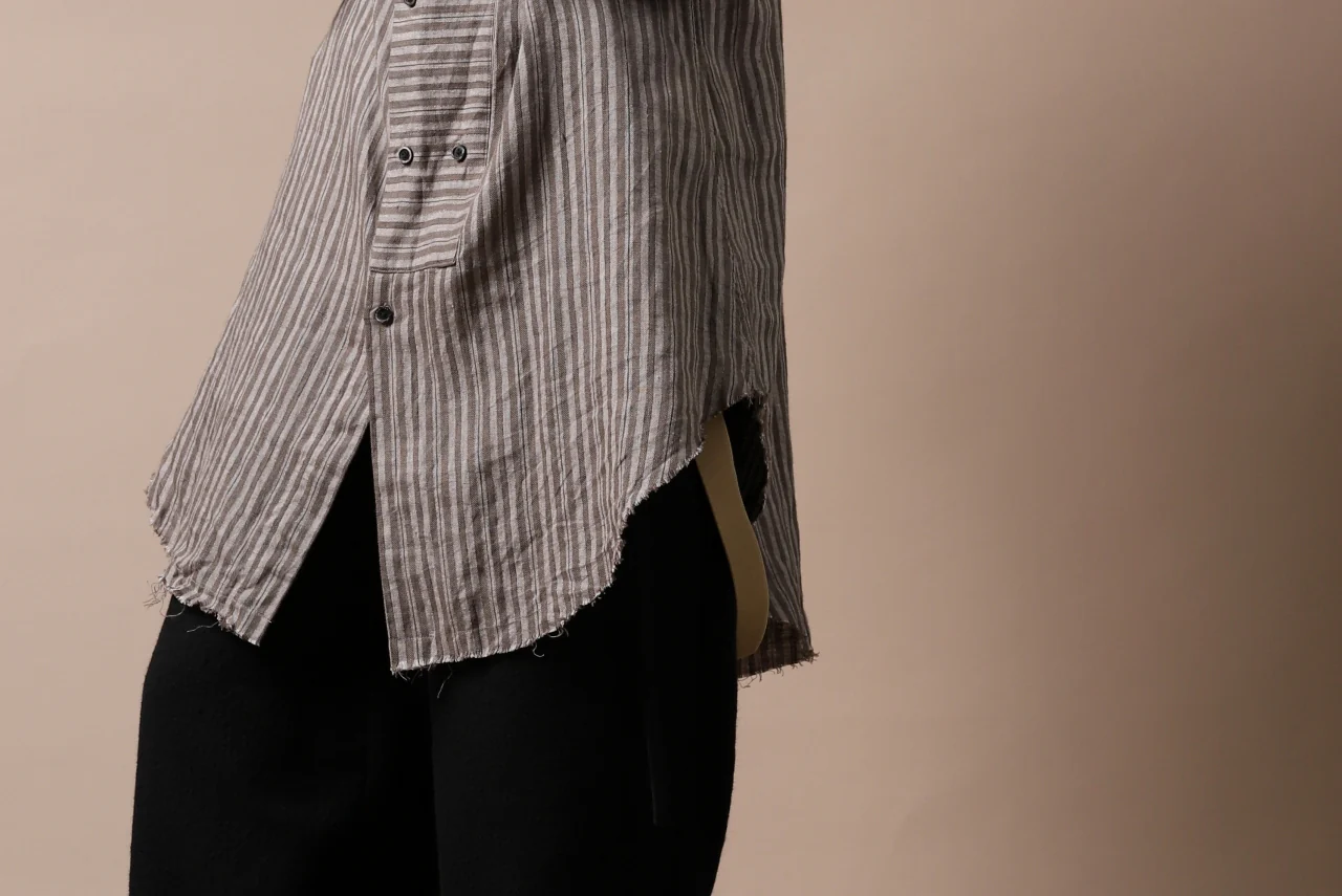 Aleksandr Manamis Mended Shirt (BROWN STRIPE) - Image 27