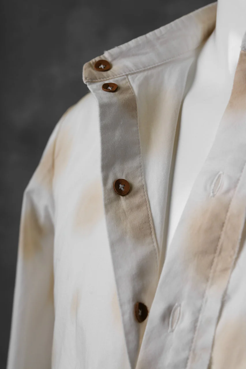 Aleksandr Manamis Raw Hallf Collar Shirt / Tea Stain Dot - Image 14
