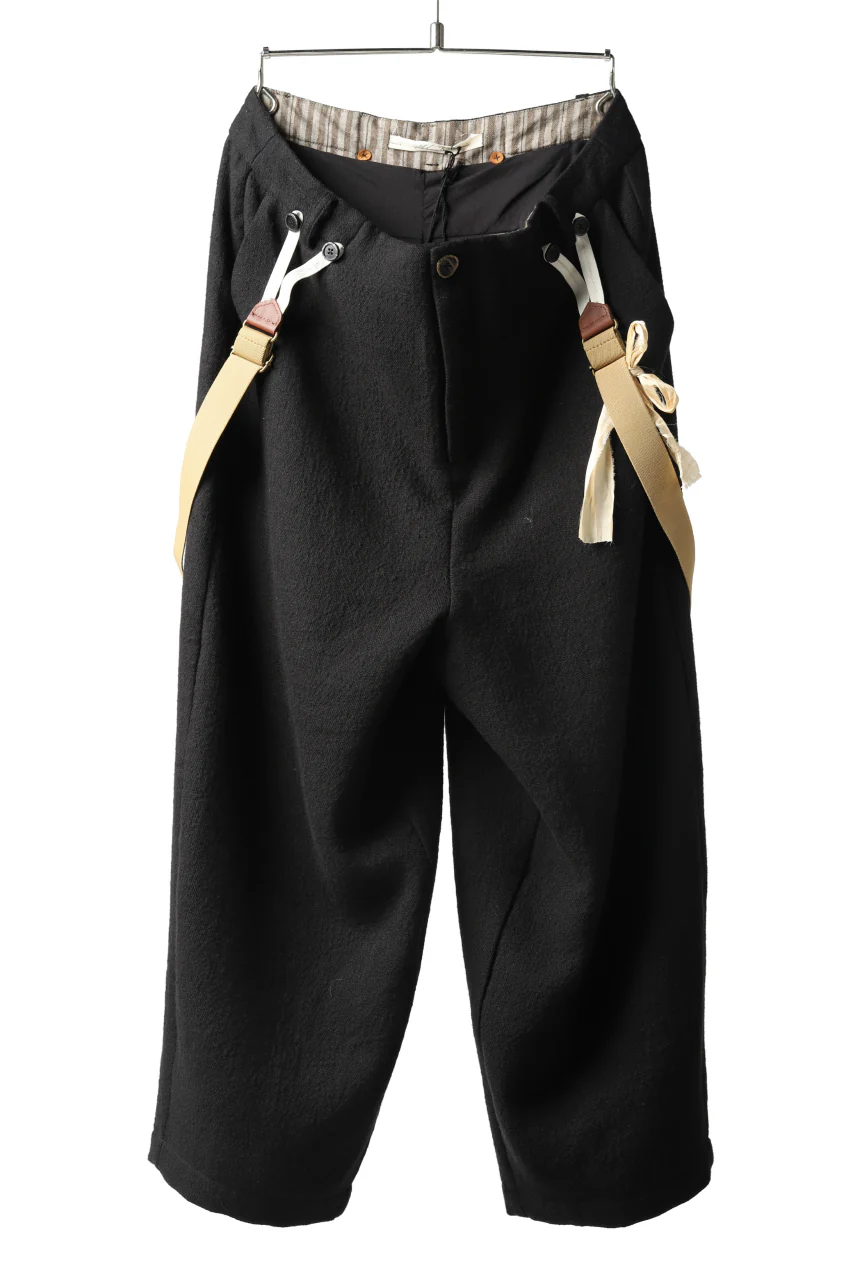 Aleksandr Manamis Slit Cropped Pant with Suspender (BLACK)