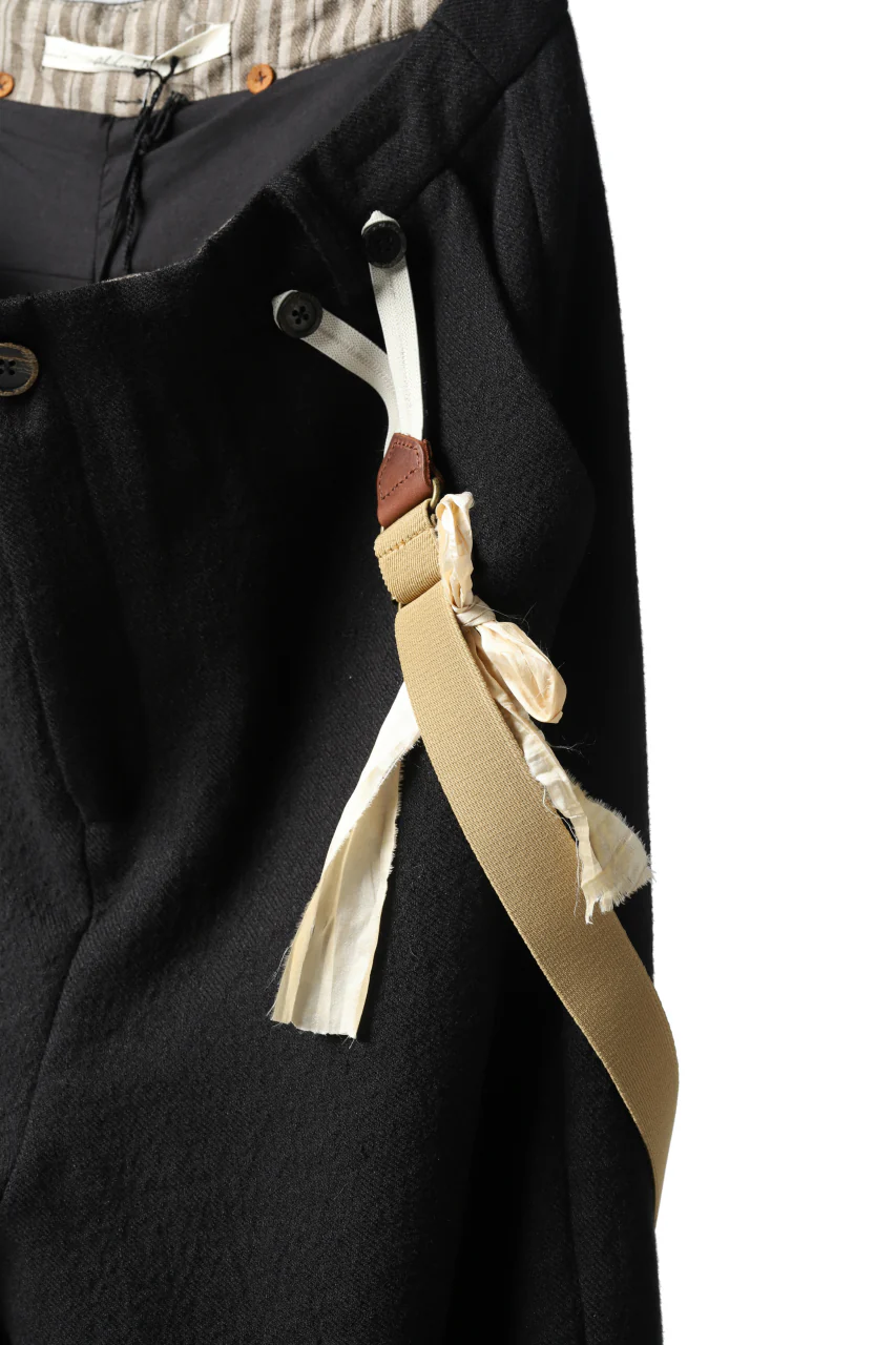 Aleksandr Manamis Slit Cropped Pant with Suspender (BLACK) - Image 13