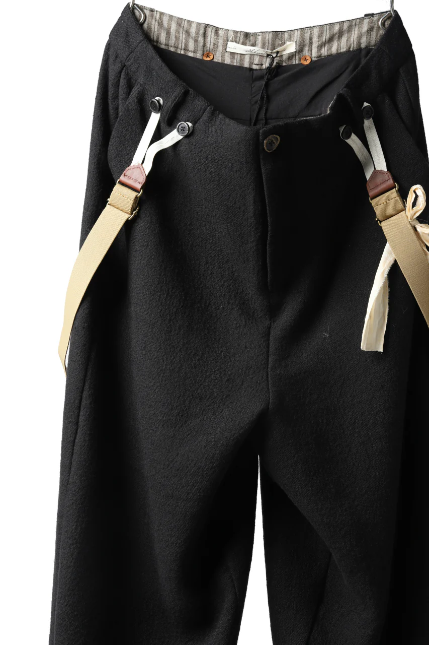 Aleksandr Manamis Slit Cropped Pant with Suspender (BLACK) - Image 6