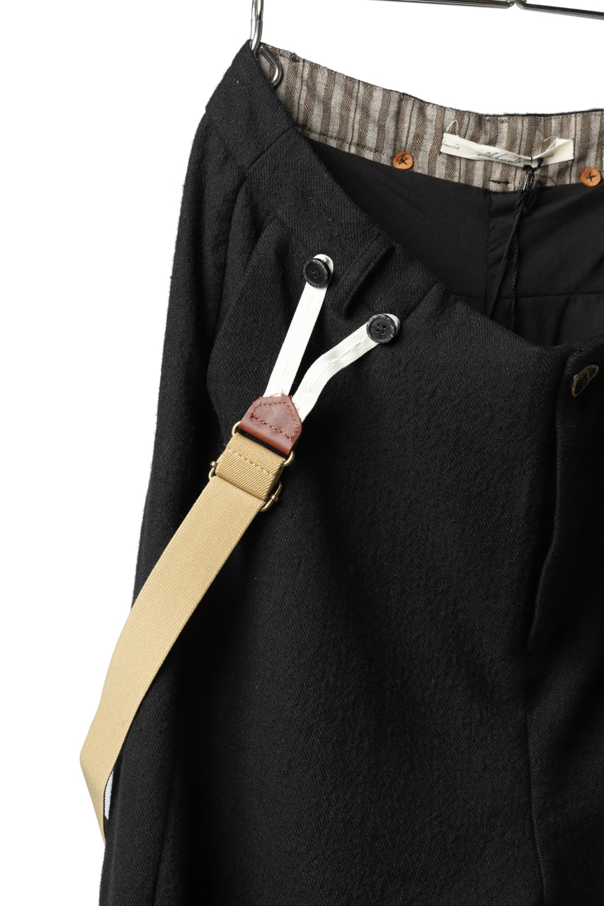 Aleksandr Manamis Slit Cropped Pant with Suspender (BLACK) - Image 8