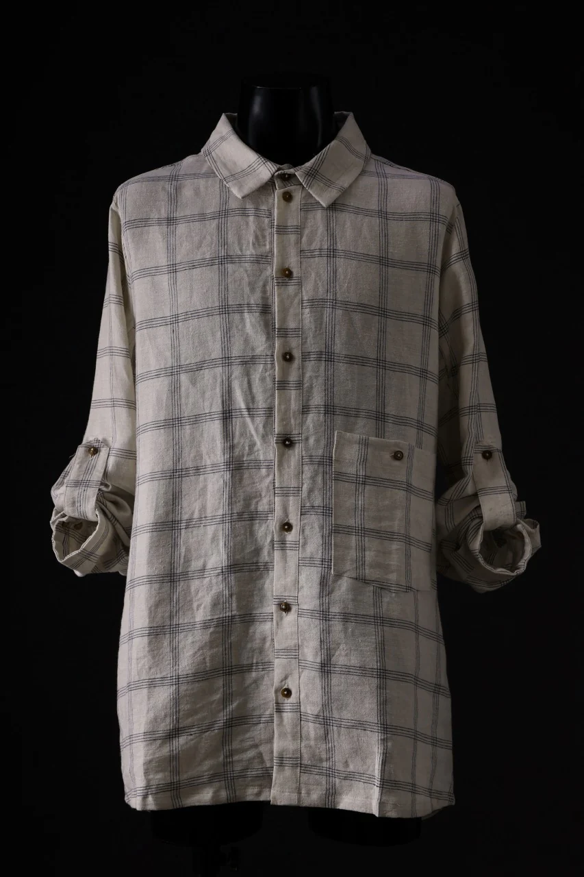 Aleksandr Manamis Strap Back Check Shirt (NAVY / OFF WHITE CHECK)