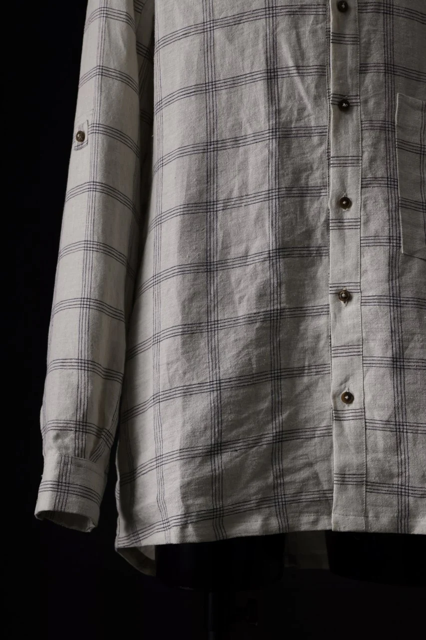 Aleksandr Manamis Strap Back Check Shirt (NAVY / OFF WHITE CHECK) - Image 7