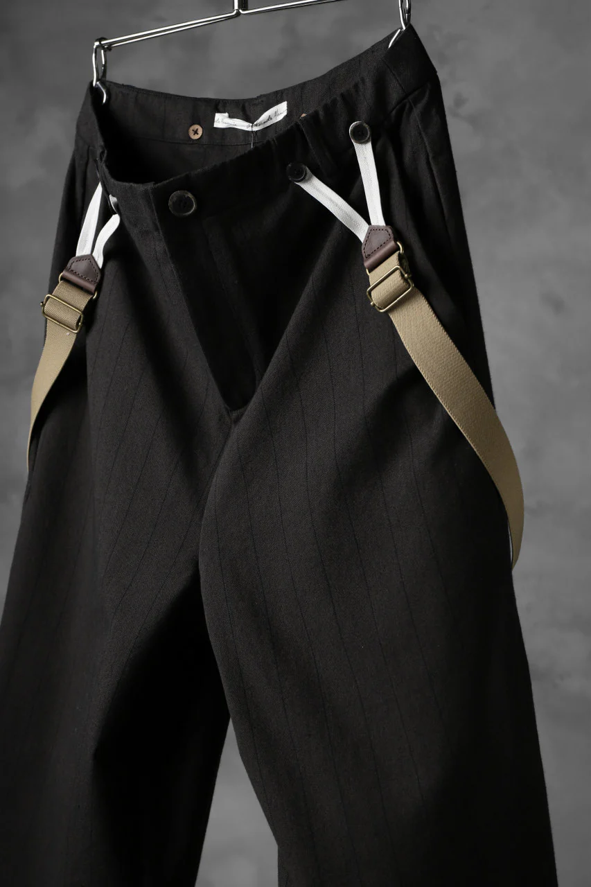 Aleksandr Manamis Wide Cropped Pant wt. Suspender / Brown Stripe - Image 11