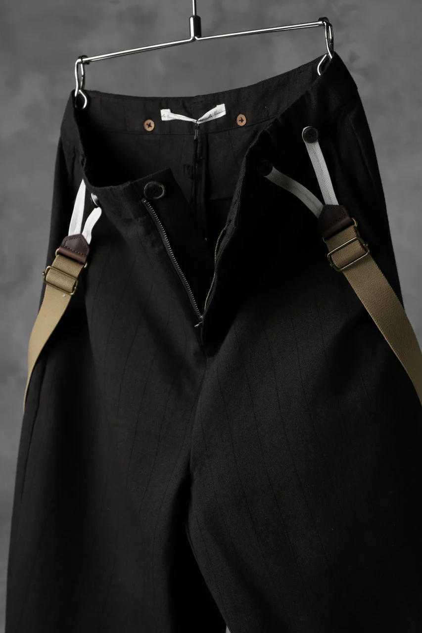 Aleksandr Manamis Wide Cropped Pant wt. Suspender / Brown Stripe - Image 12
