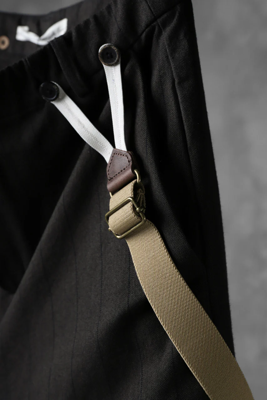 Aleksandr Manamis Wide Cropped Pant wt. Suspender / Brown Stripe - Image 13