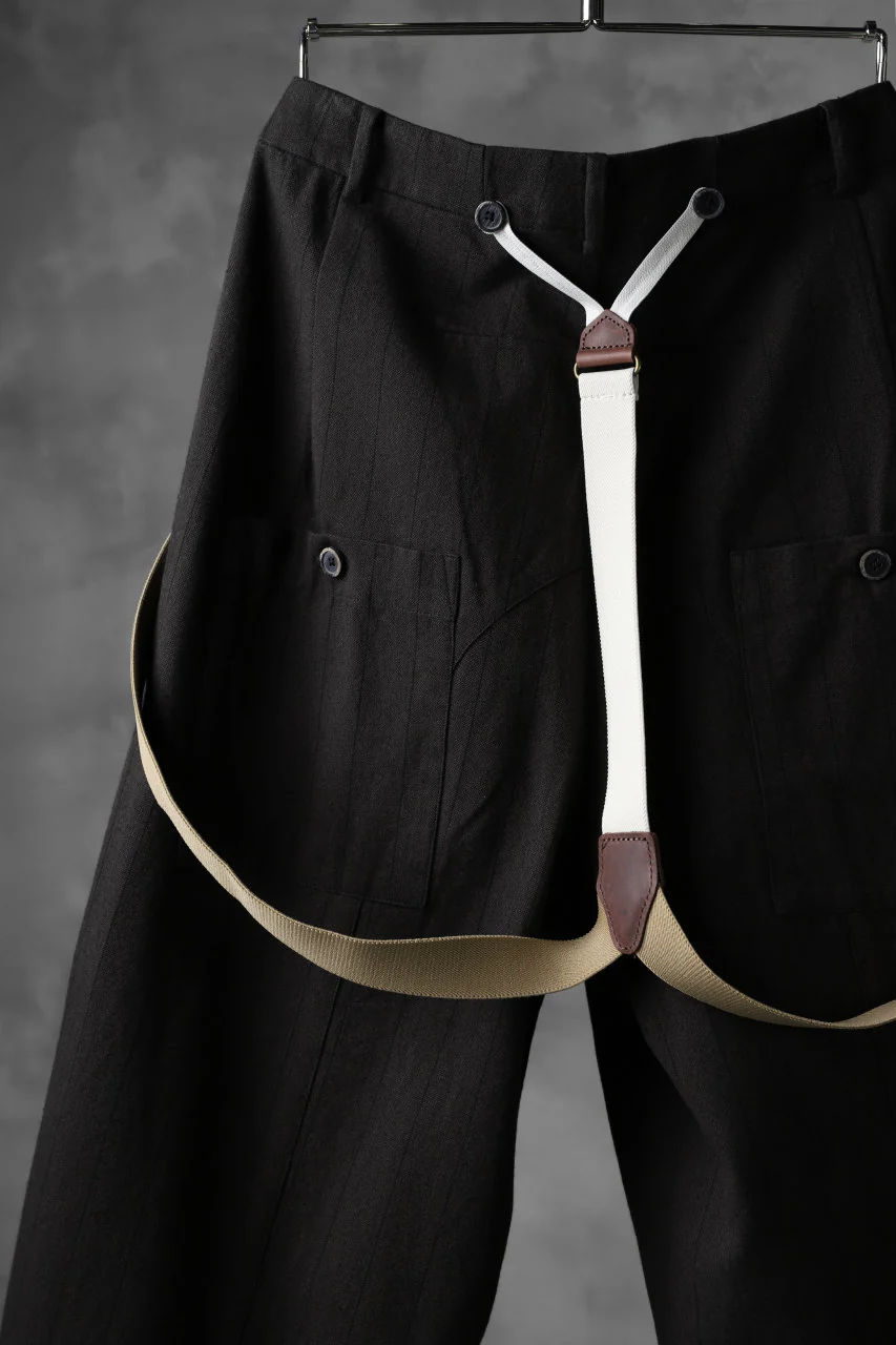 Aleksandr Manamis Wide Cropped Pant wt. Suspender / Brown Stripe - Image 15