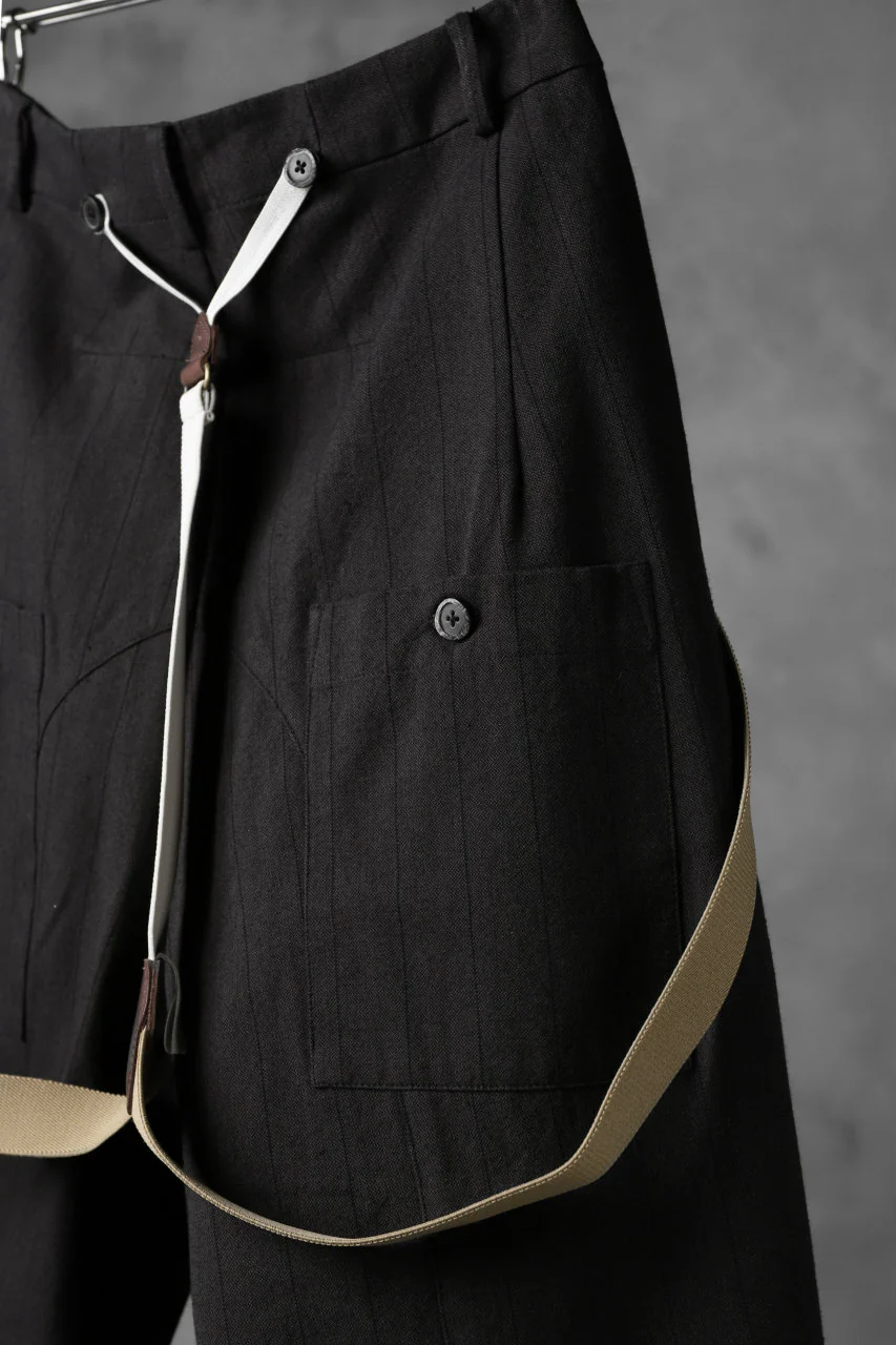 Aleksandr Manamis Wide Cropped Pant wt. Suspender / Brown Stripe - Image 17