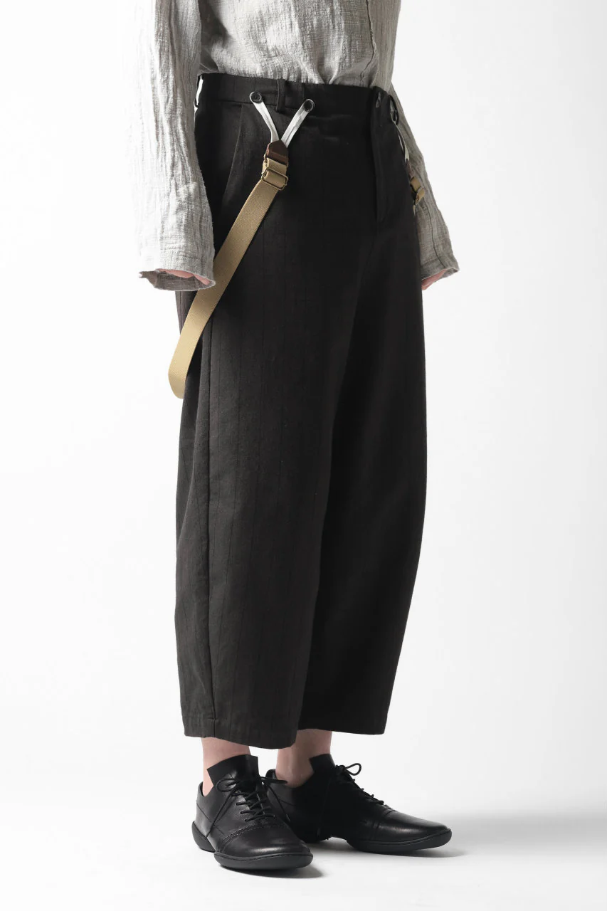 Aleksandr Manamis Wide Cropped Pant wt. Suspender / Brown Stripe - Image 22