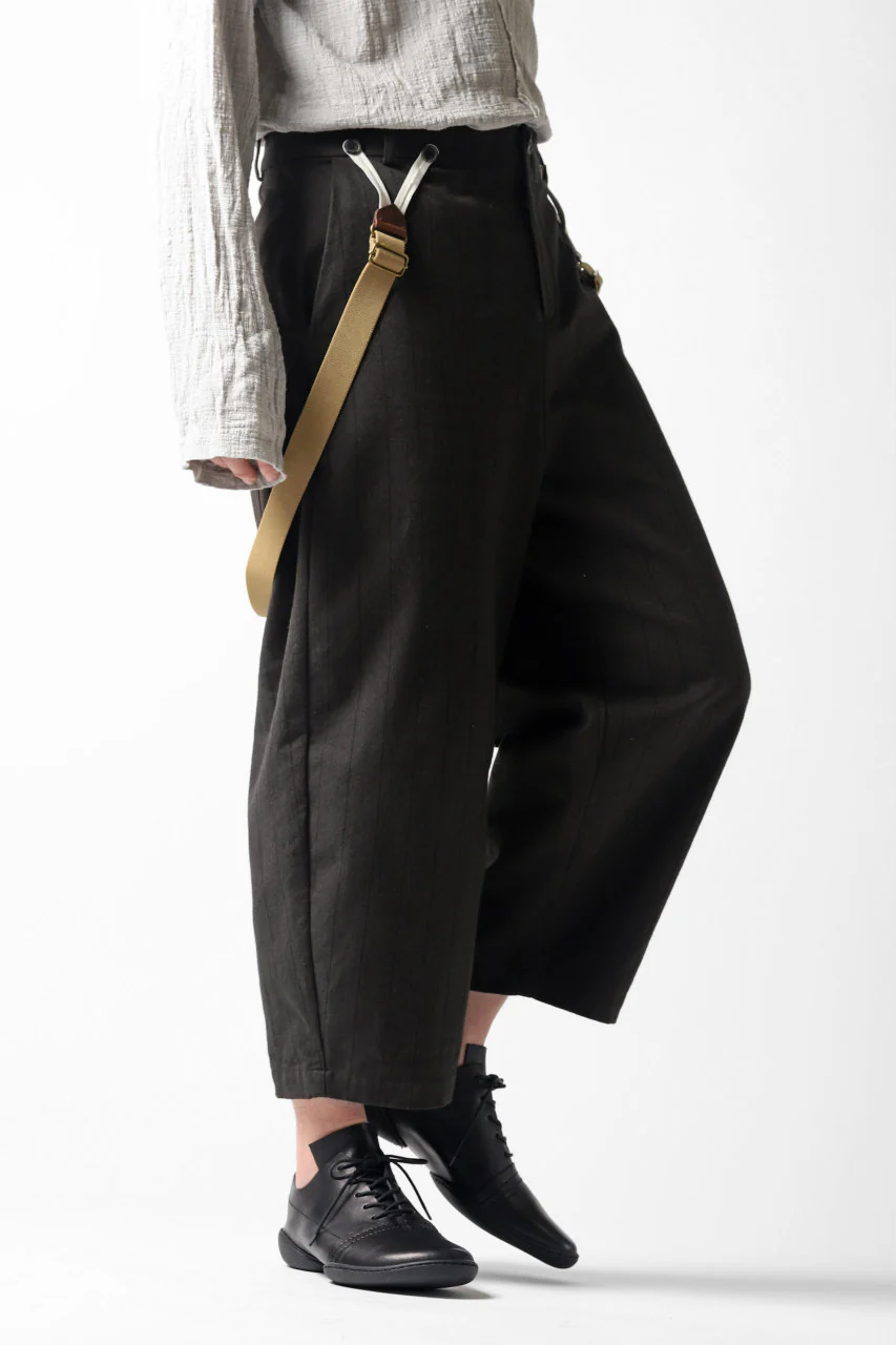 Aleksandr Manamis Wide Cropped Pant wt. Suspender / Brown Stripe - Image 23