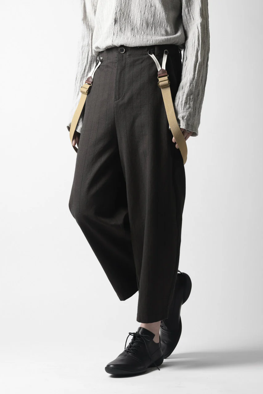 Aleksandr Manamis Wide Cropped Pant wt. Suspender / Brown Stripe - Image 25