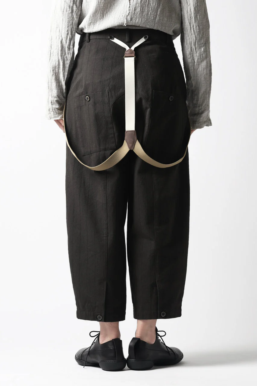 Aleksandr Manamis Wide Cropped Pant wt. Suspender / Brown Stripe - Image 27