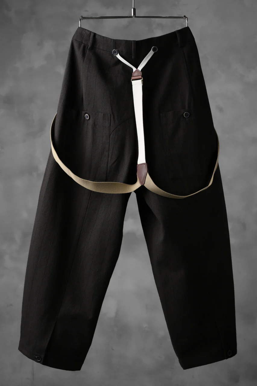 Aleksandr Manamis Wide Cropped Pant wt. Suspender / Brown Stripe - Image 3