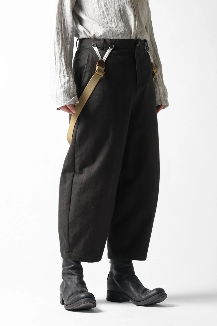 Aleksandr Manamis Wide Cropped Pant wt. Suspender / Brown Stripe - Image 31