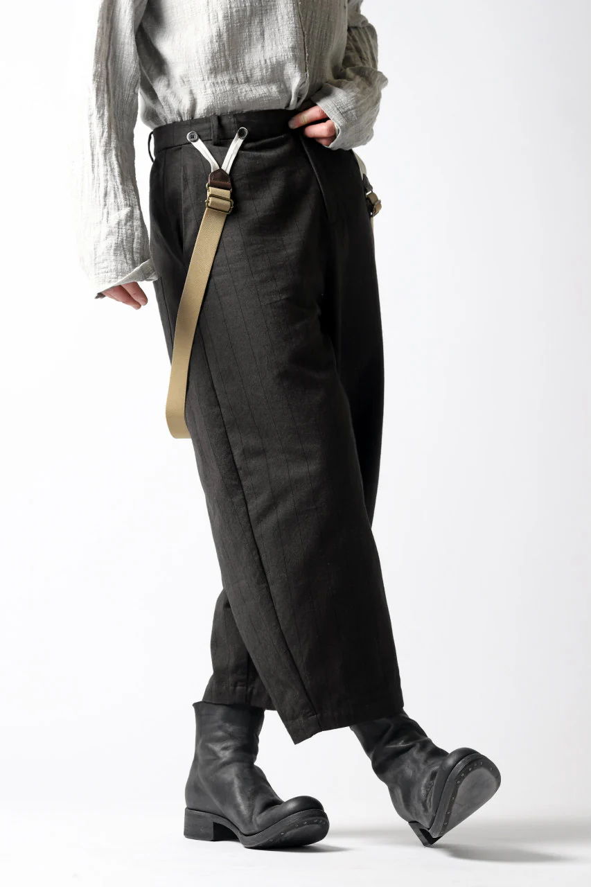 Aleksandr Manamis Wide Cropped Pant wt. Suspender / Brown Stripe - Image 32