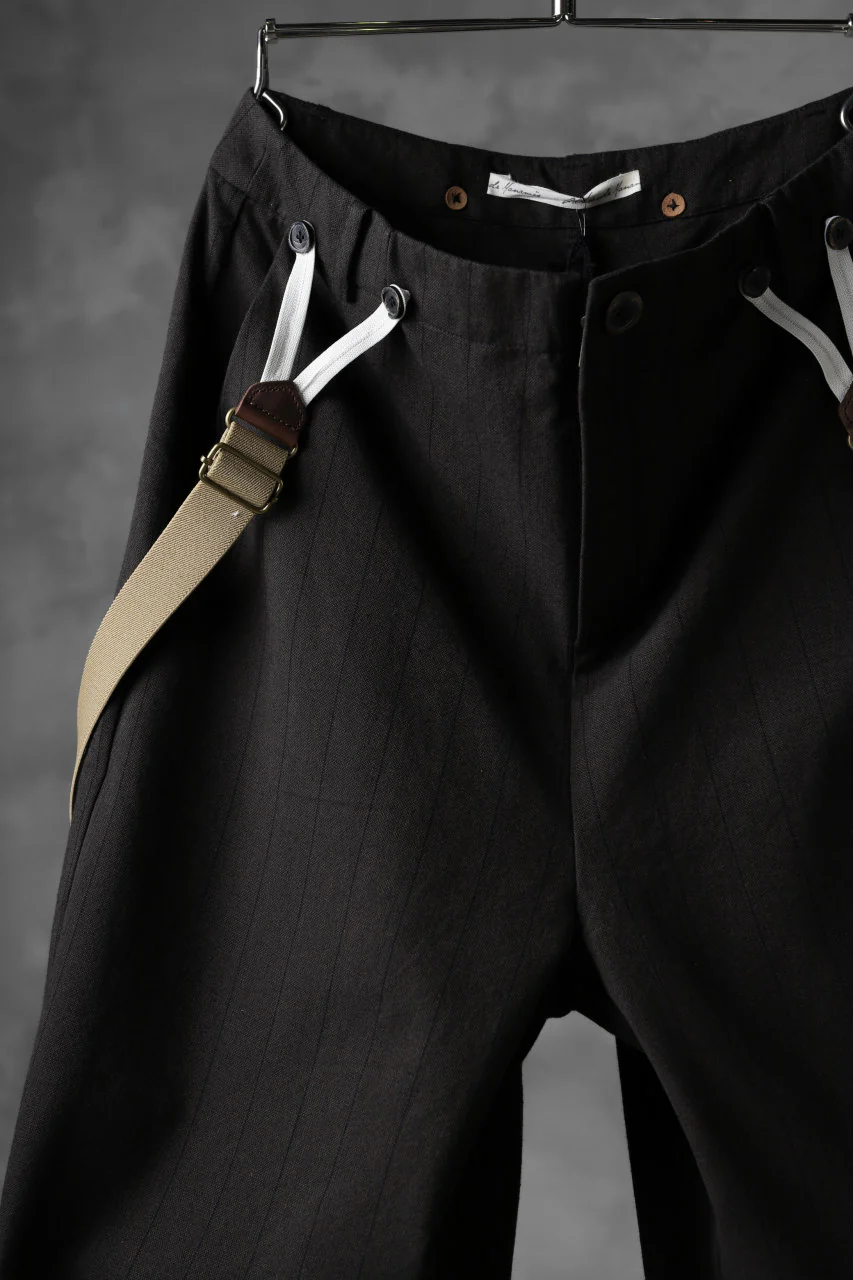 Aleksandr Manamis Wide Cropped Pant wt. Suspender / Brown Stripe - Image 4