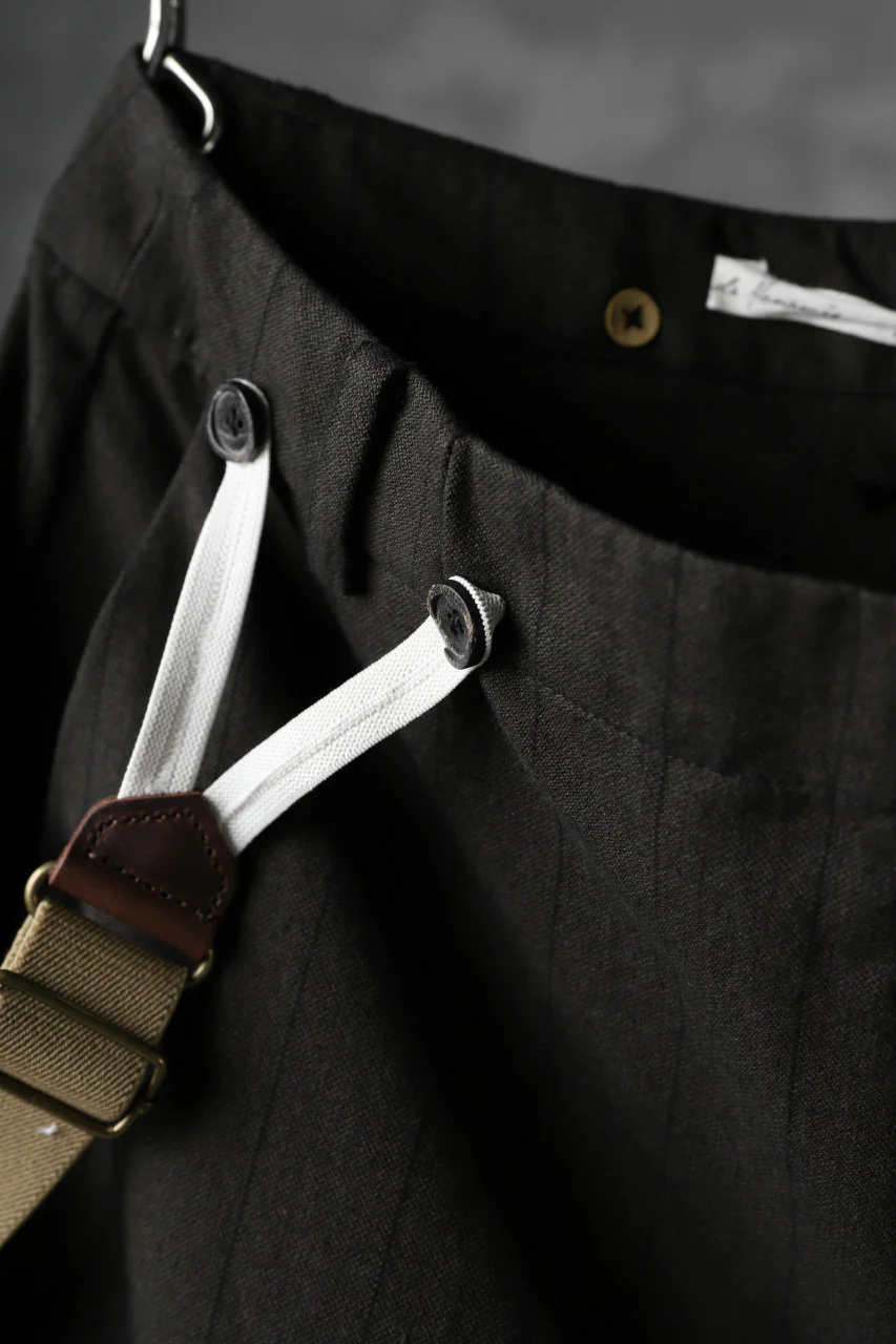 Aleksandr Manamis Wide Cropped Pant wt. Suspender / Brown Stripe - Image 8