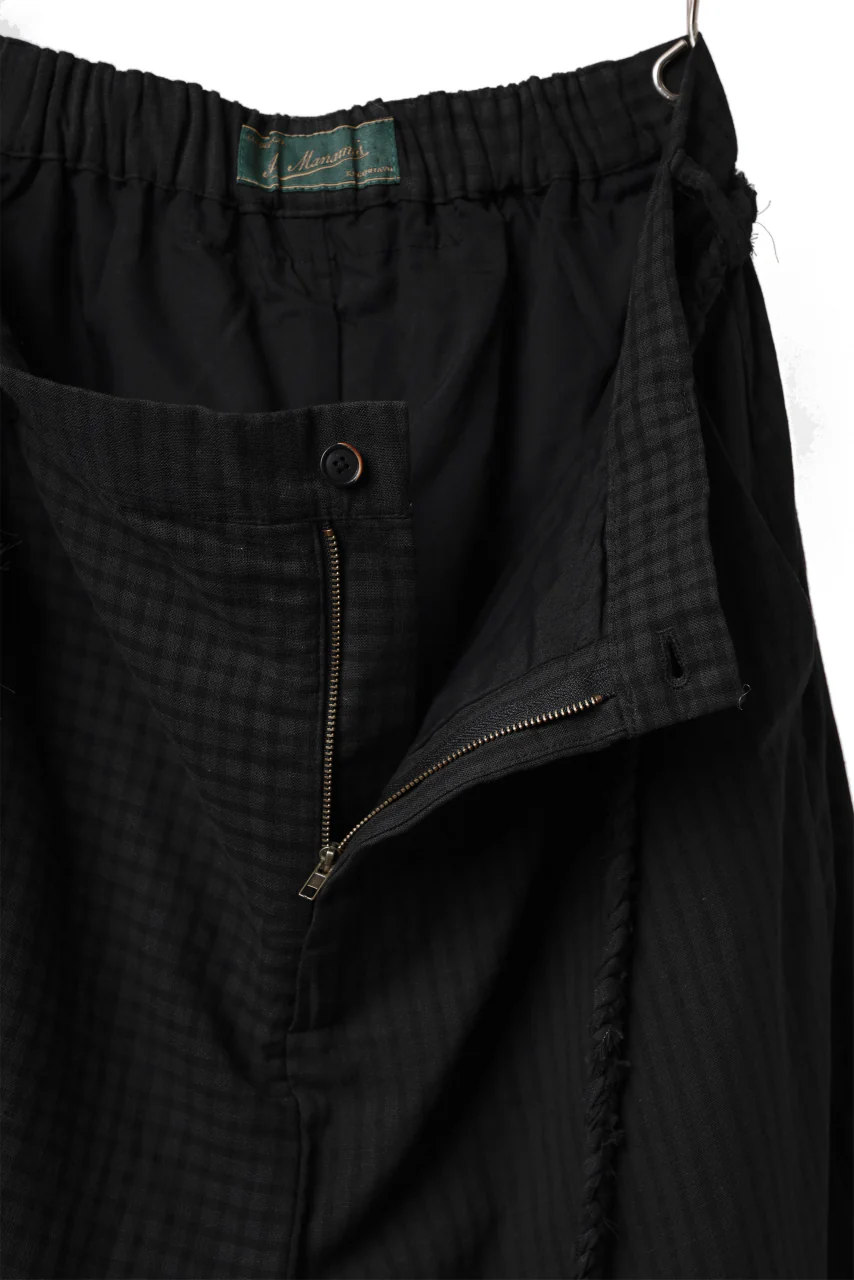 Aleksandr Manamis Wide Pant with Rope Code / CHECK & STRIPE (BLACK) - Image 12
