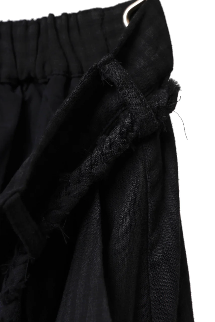 Aleksandr Manamis Wide Pant with Rope Code / CHECK & STRIPE (BLACK) - Image 14