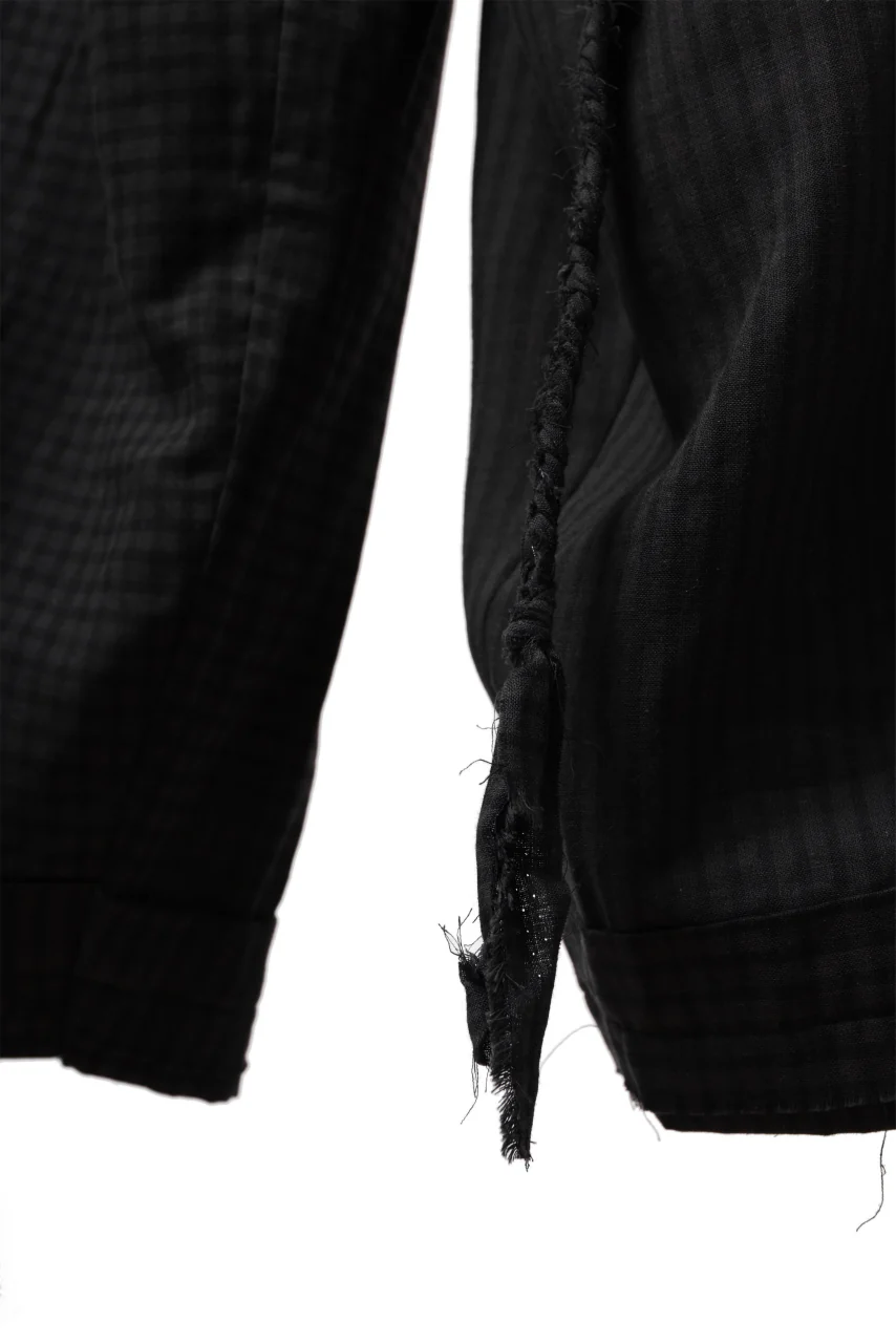 Aleksandr Manamis Wide Pant with Rope Code / CHECK & STRIPE (BLACK) - Image 15