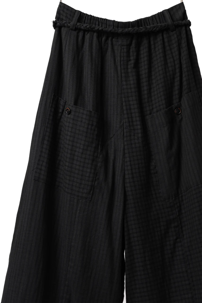 Aleksandr Manamis Wide Pant with Rope Code / CHECK & STRIPE (BLACK) - Image 17