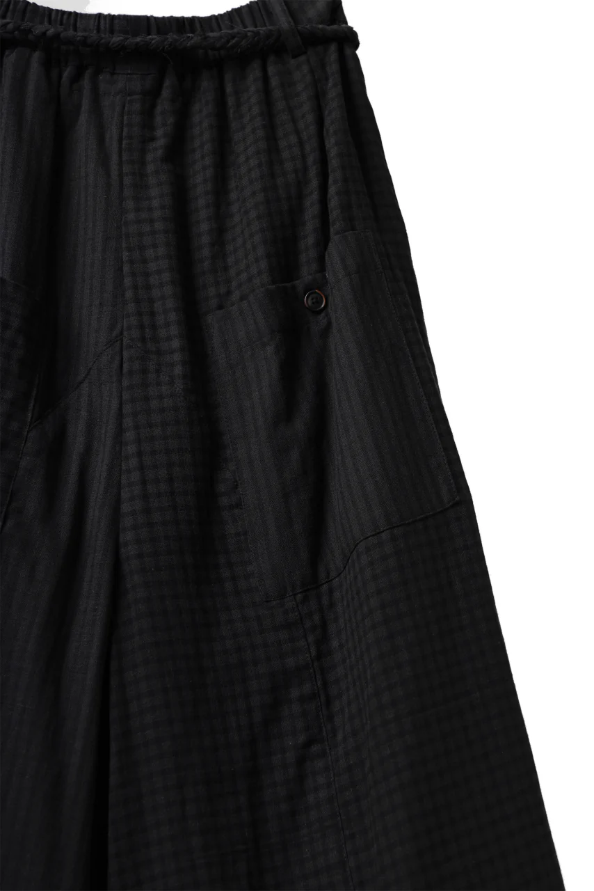 Aleksandr Manamis Wide Pant with Rope Code / CHECK & STRIPE (BLACK) - Image 19
