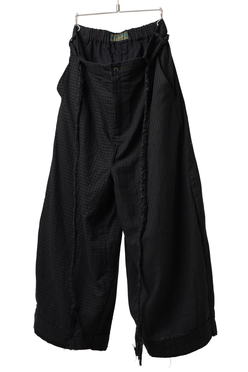 Aleksandr Manamis Wide Pant with Rope Code / CHECK & STRIPE (BLACK) - Image 2